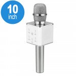 Karaoke Microphone Portable Handheld Bluetooth Speaker KTV (Silver)
